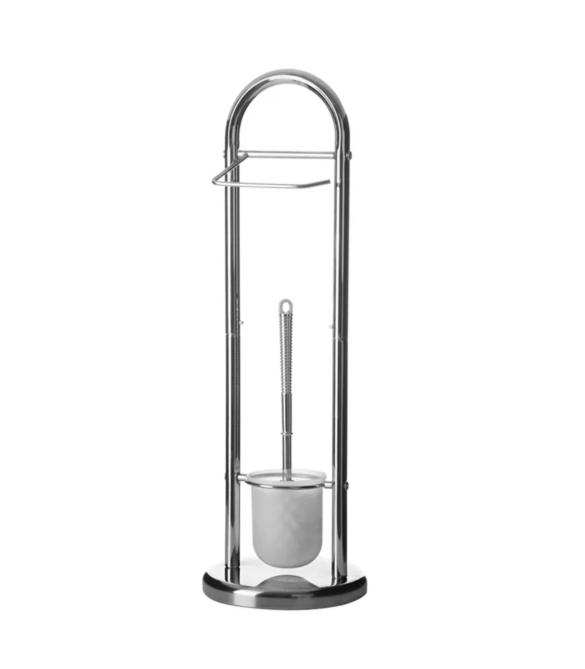 wadiga Dérouleur papier toilette + brosse WC en métal chromé
