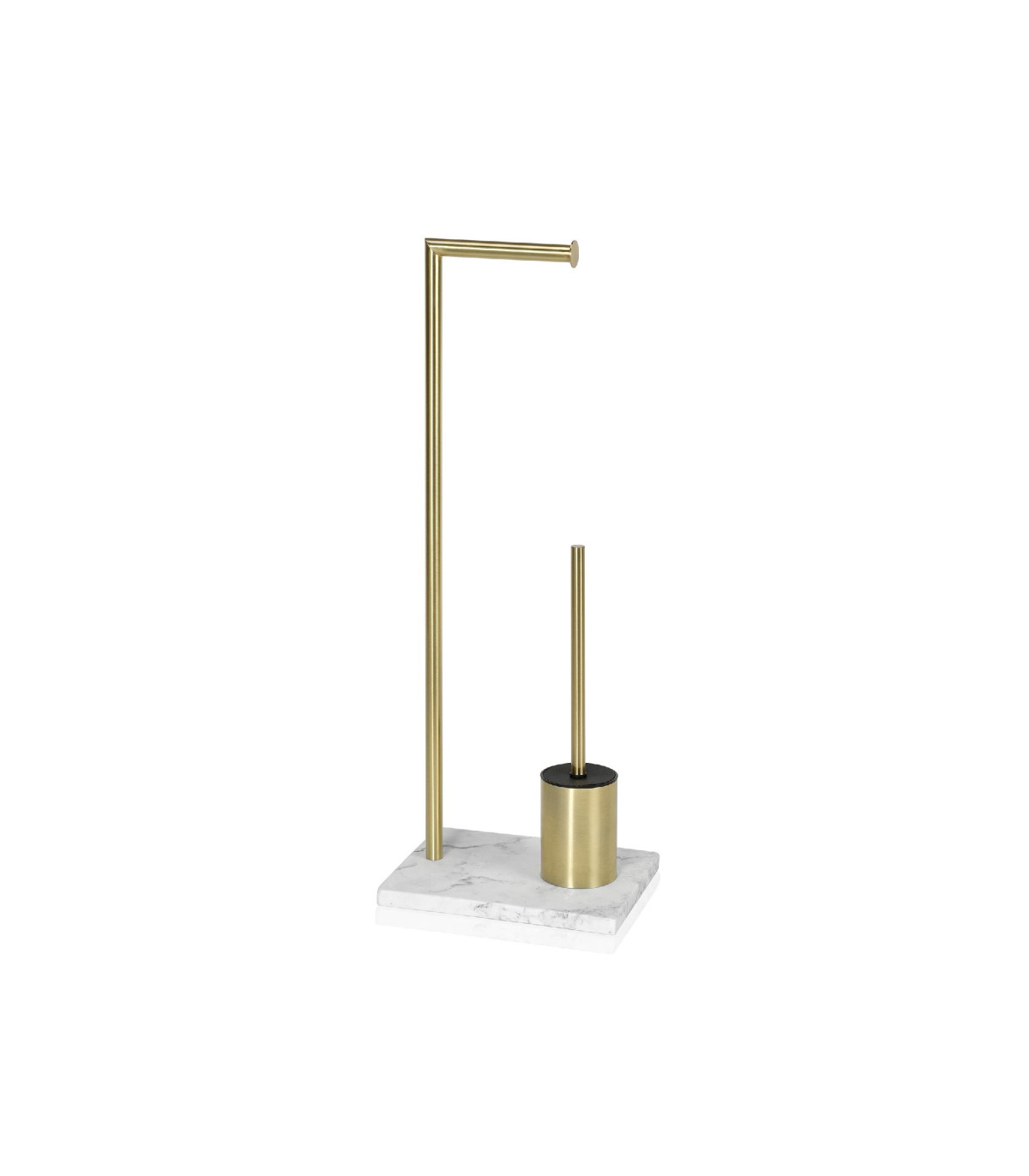 wadiga Dérouleur Papier Toilette + Brosse WC en Métal Doré