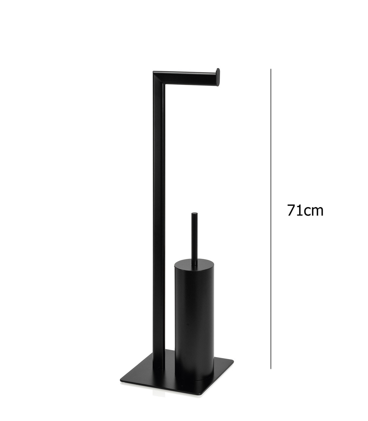 Wadiga Dérouleur Papier Toilette + Brosse WC En Métal Noir Mat