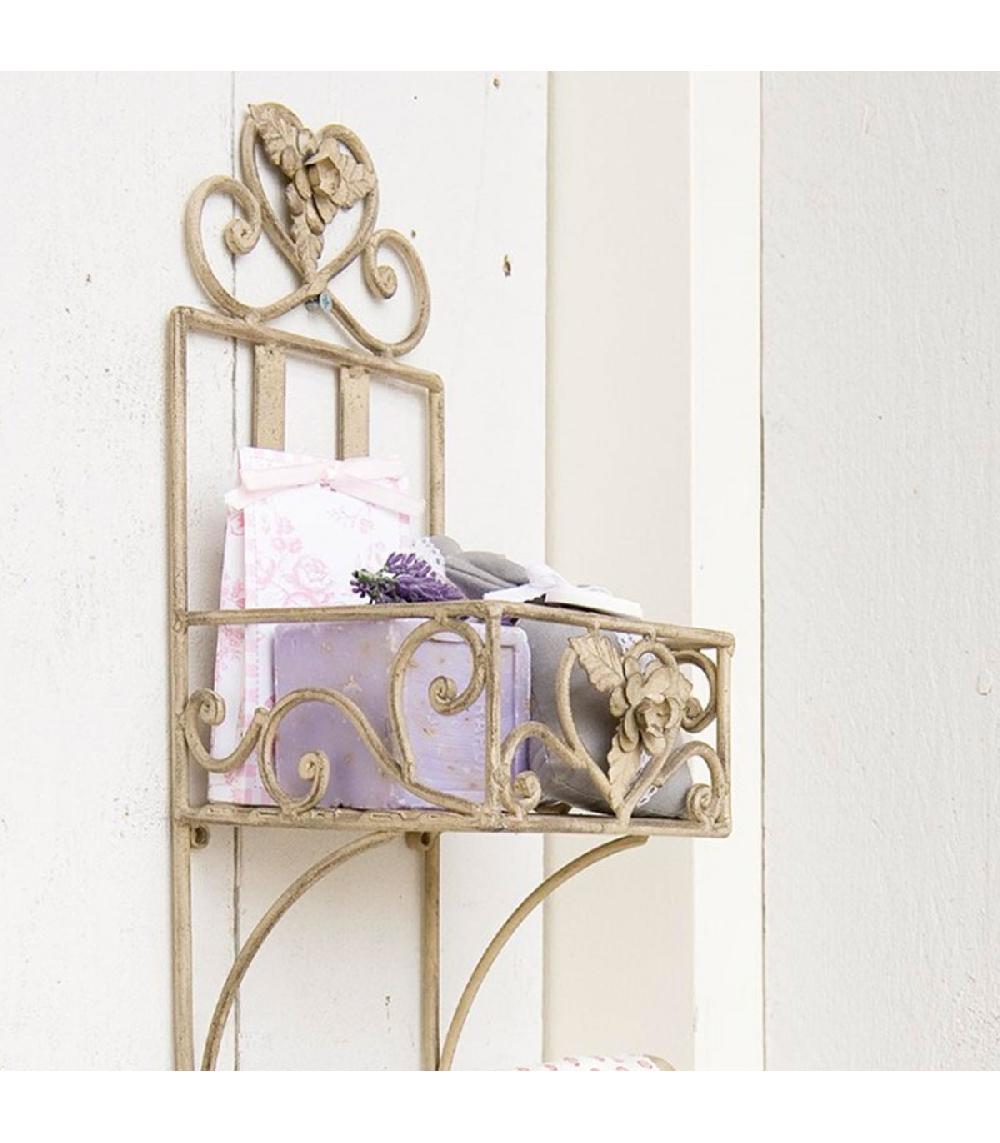 Wadiga Dérouleur Papier Toilette En Métal Beige Avec étagère 20x15x43cm