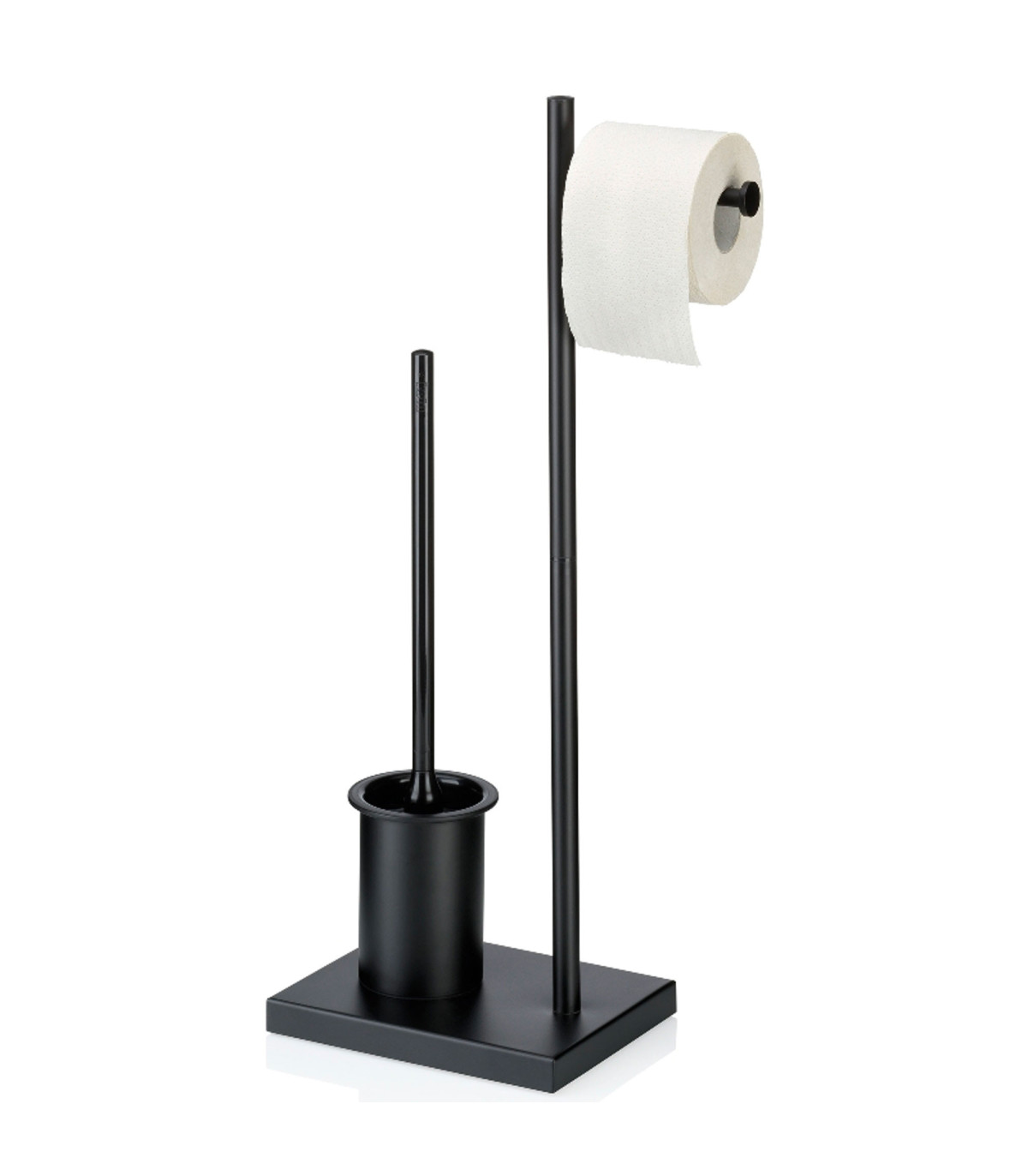 Wadiga Dérouleur Papier Toilette En Métal Noir 23x18x68cm