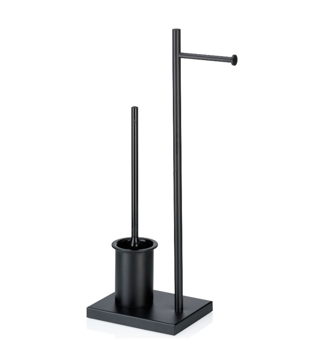 wadiga Dérouleur papier toilette en métal noir 23x18x68cm