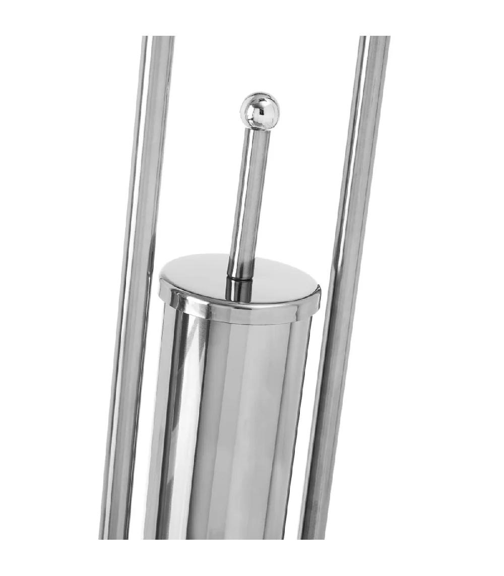 Wadiga Dérouleur Papier Toilette Et Brosse WC Métal Chromé