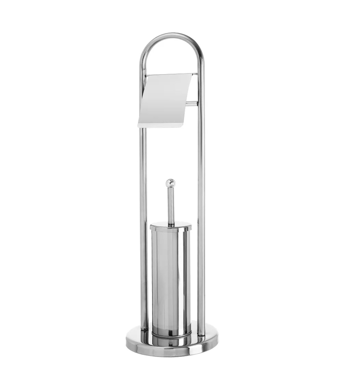 wadiga Dérouleur papier toilette et brosse WC métal chromé