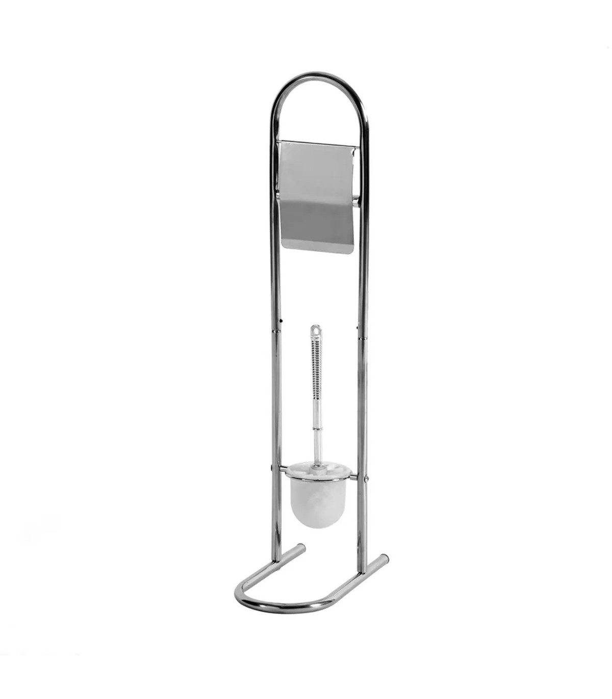 wadiga Dérouleur papier toilette et brosse WC métal chromé