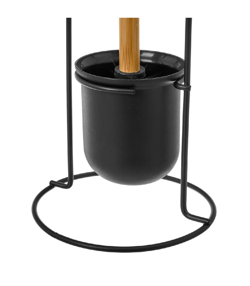 Wadiga Dérouleur Papier Toilette Et Brosse WC Métal Noir