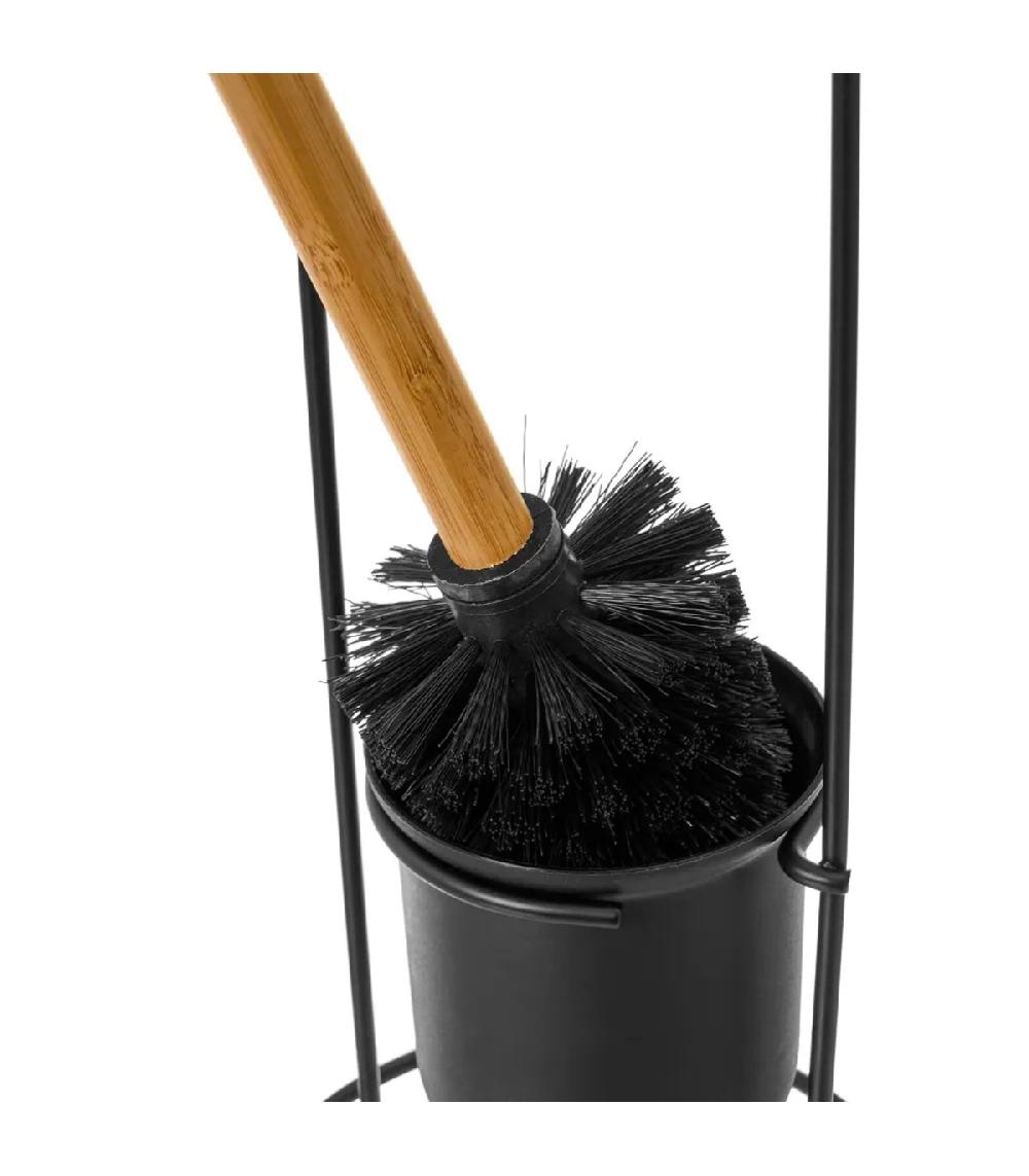 Wadiga Dérouleur Papier Toilette Et Brosse WC Métal Noir