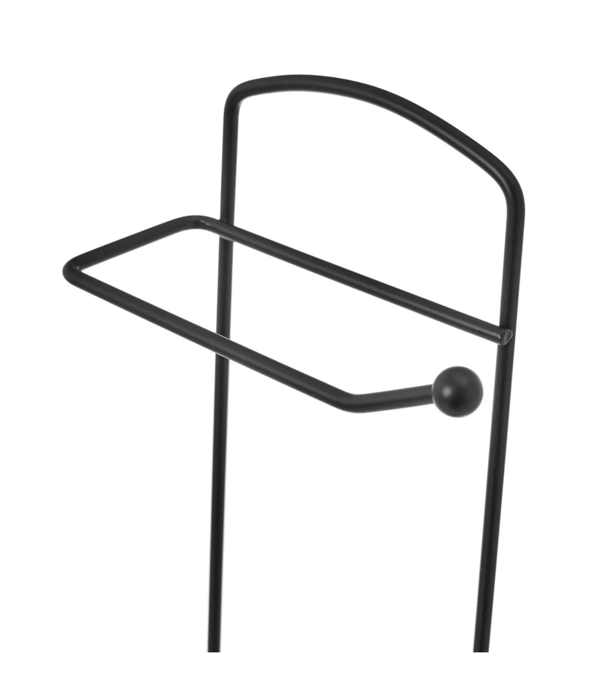 Wadiga Dérouleur Papier Toilette Et Brosse WC Métal Noir