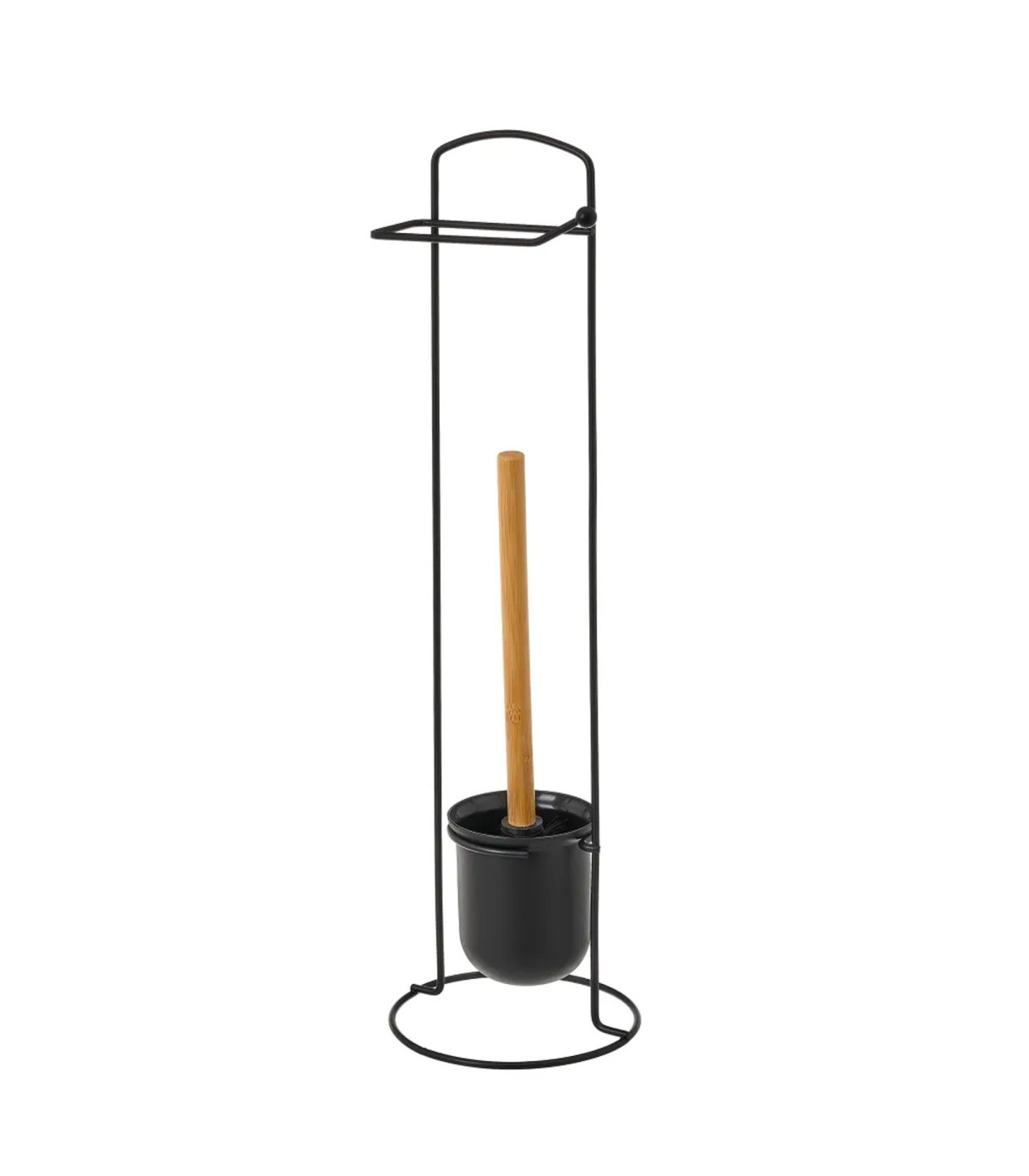 wadiga Dérouleur papier toilette et brosse WC métal noir