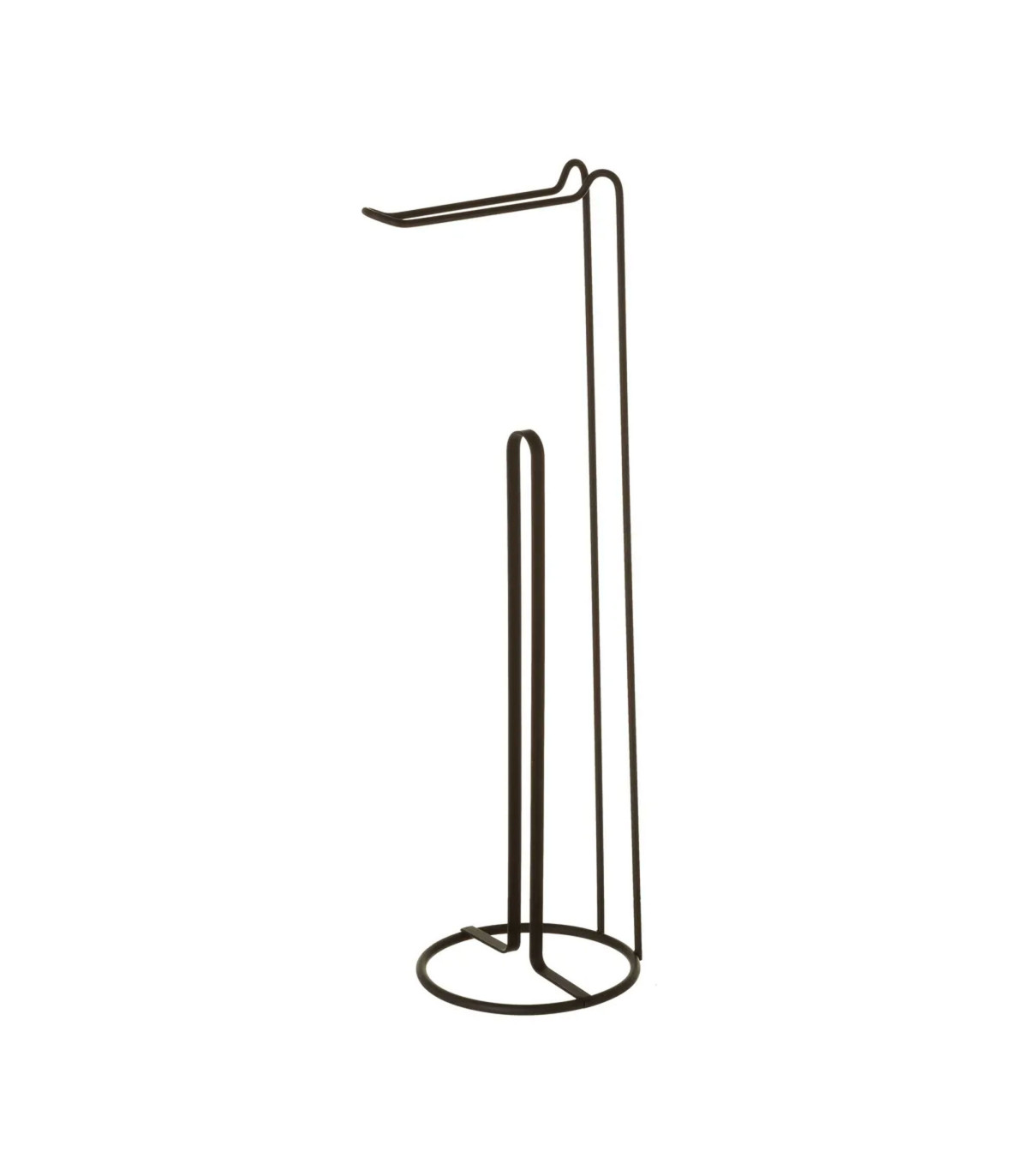 wadiga Dérouleur papier toilette métal noir 15x15x54cm