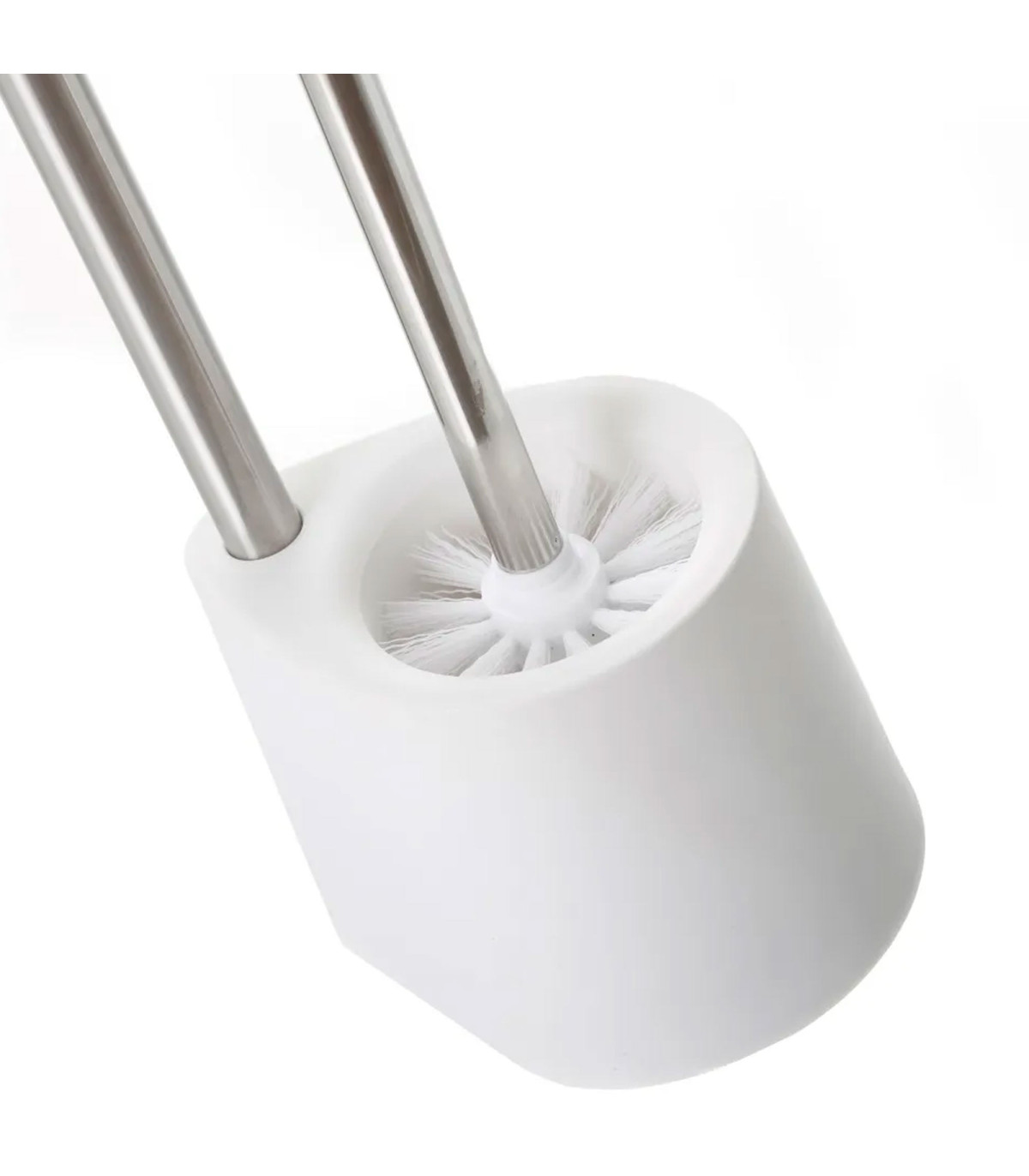 Wadiga Dérouleur Papier Toilette Réserve Et Brosse WC Blanc Et Chrome