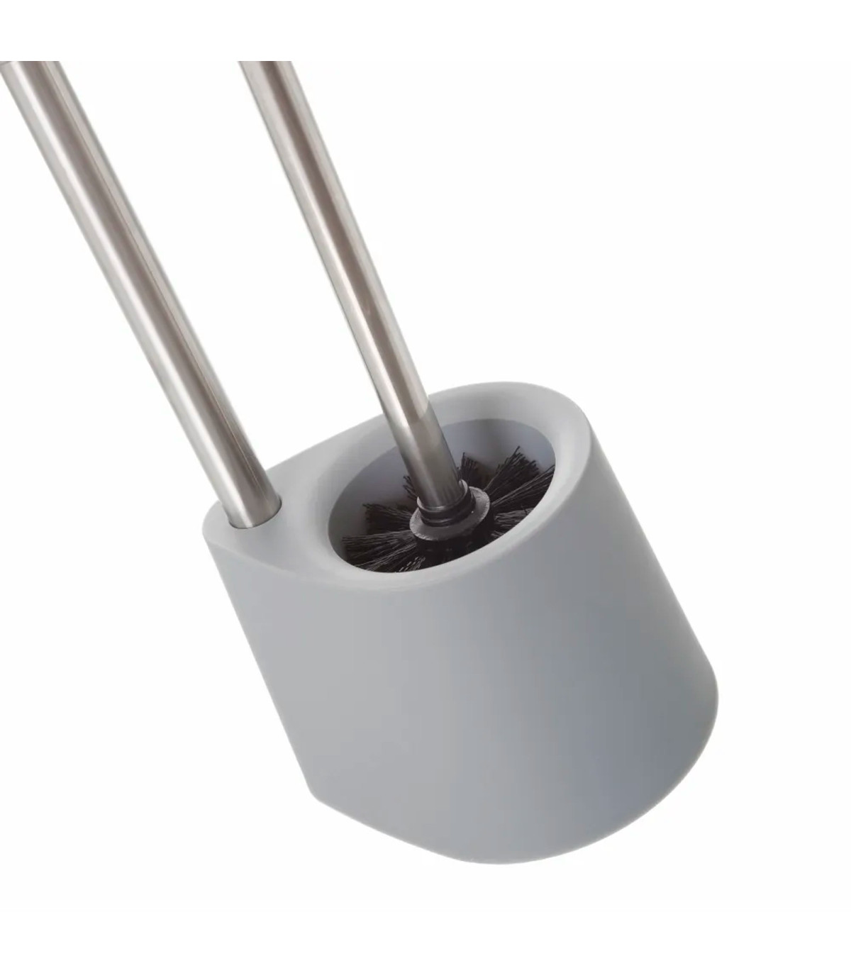 Wadiga Dérouleur Papier Toilette Réserve Et Brosse WC Gris Et Chrome