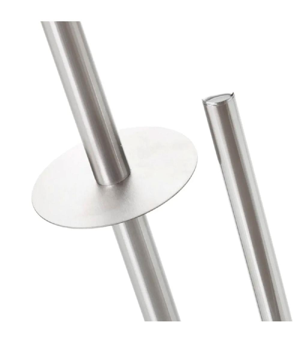 Wadiga Dérouleur Papier Toilette Réserve Et Brosse WC Gris Et Chrome