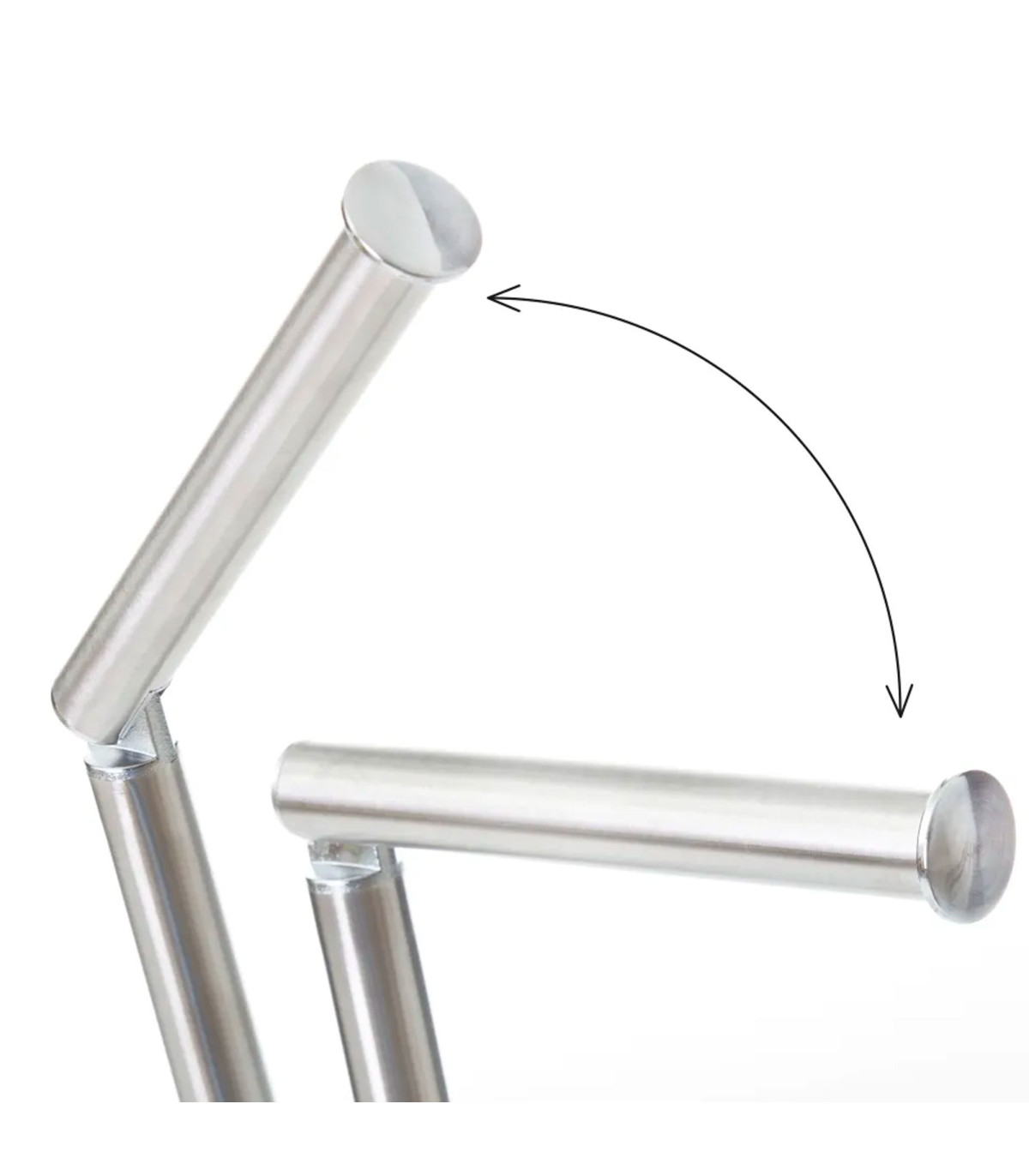 Wadiga Dérouleur Papier Toilette Réserve Et Brosse WC Gris Et Chrome
