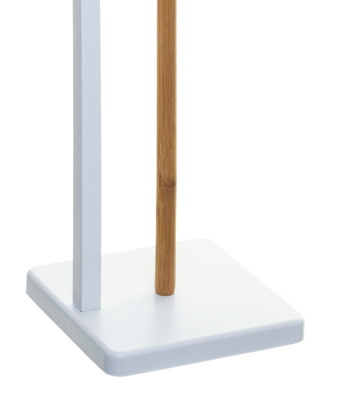 Wadiga Dérouleur Papier WC Avec Réserve Métal Blanc Et Bambou