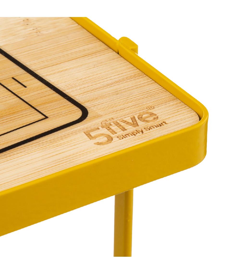 Wadiga Dérouleur Papier WC Avec Réserve Métal Jaune Et Bois