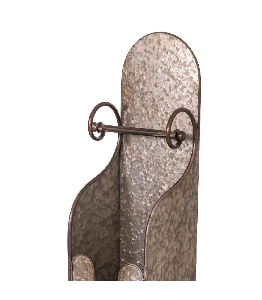 Wadiga Dérouleur Papier WC Avec Réserve Rouleaux En Zinc 21x17.5x80.5cm