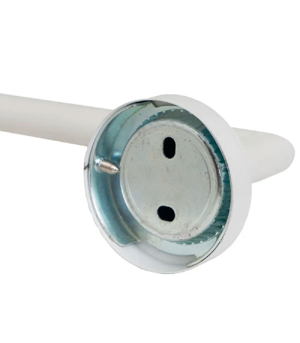 Wadiga Dérouleur Papier WC Mural En Métal Blanc Et Bois 18x8x5cm