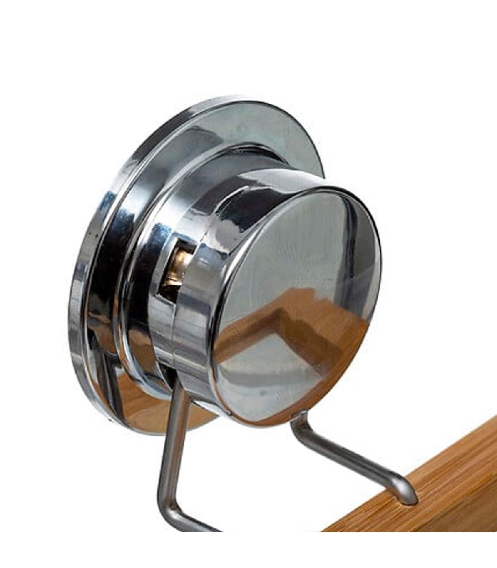 Wadiga Dérouleur Papier WC Mural Ventouse Bambou 15x13x10cm