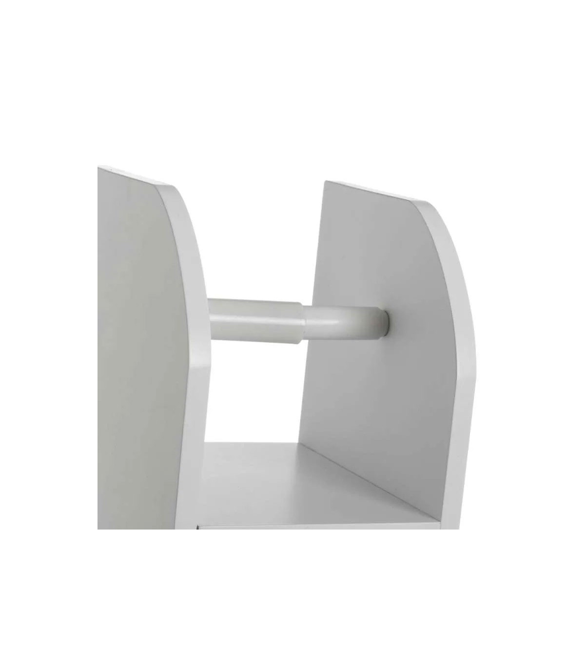 Wadiga Dérouleur Papier WC + Rangement Stock Rouleaux Bois MDF Blanc