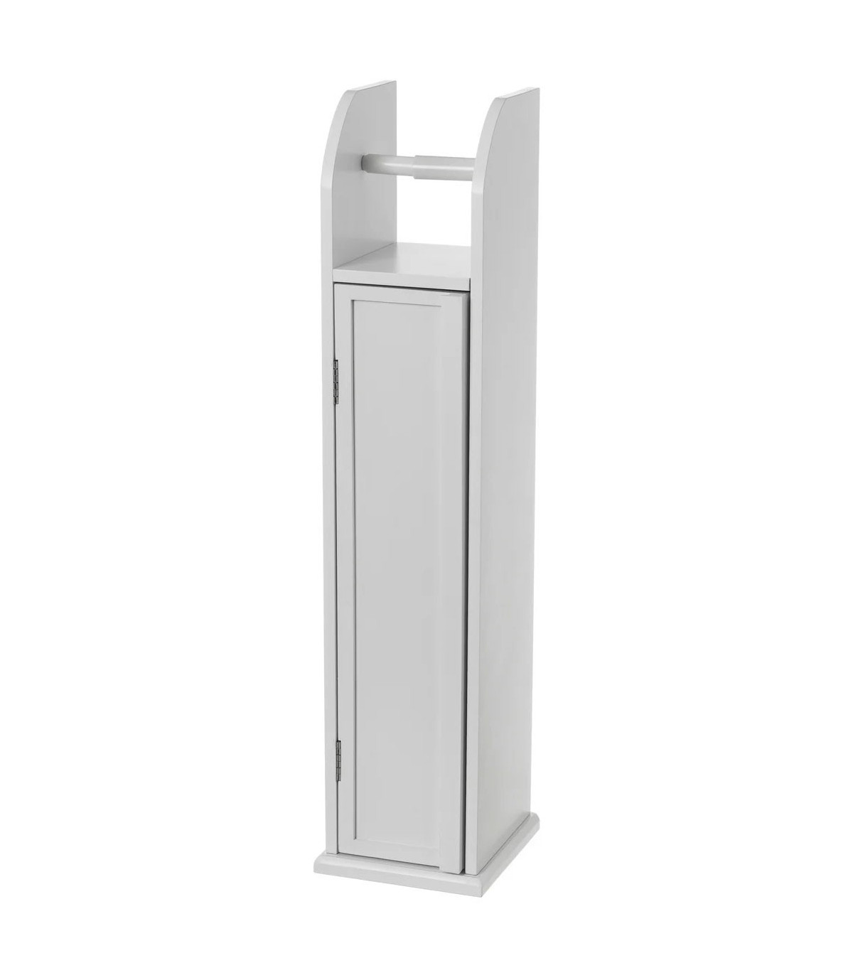 wadiga Dérouleur Papier WC + Rangement Stock Rouleaux Bois MDF Blanc