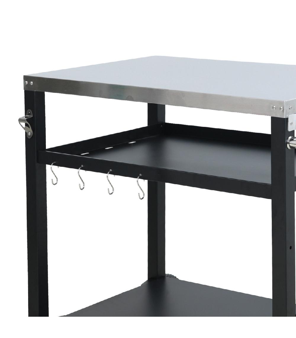 Wadiga Desserte De Barbecue En Métal Noir 101x64x84cm