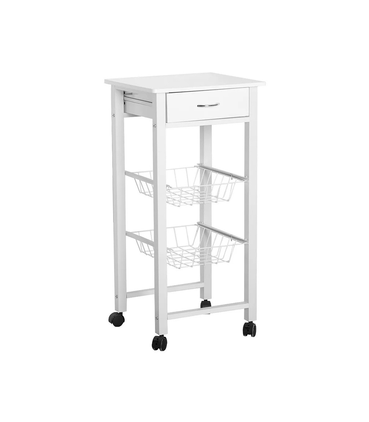wadiga Desserte de cuisine en métal blanc -39x36x81.5cm