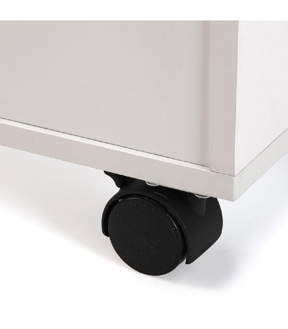 Wadiga Desserte De Cuisine Sur Roulettes Blanc Et Bois 60x20x87.5cm