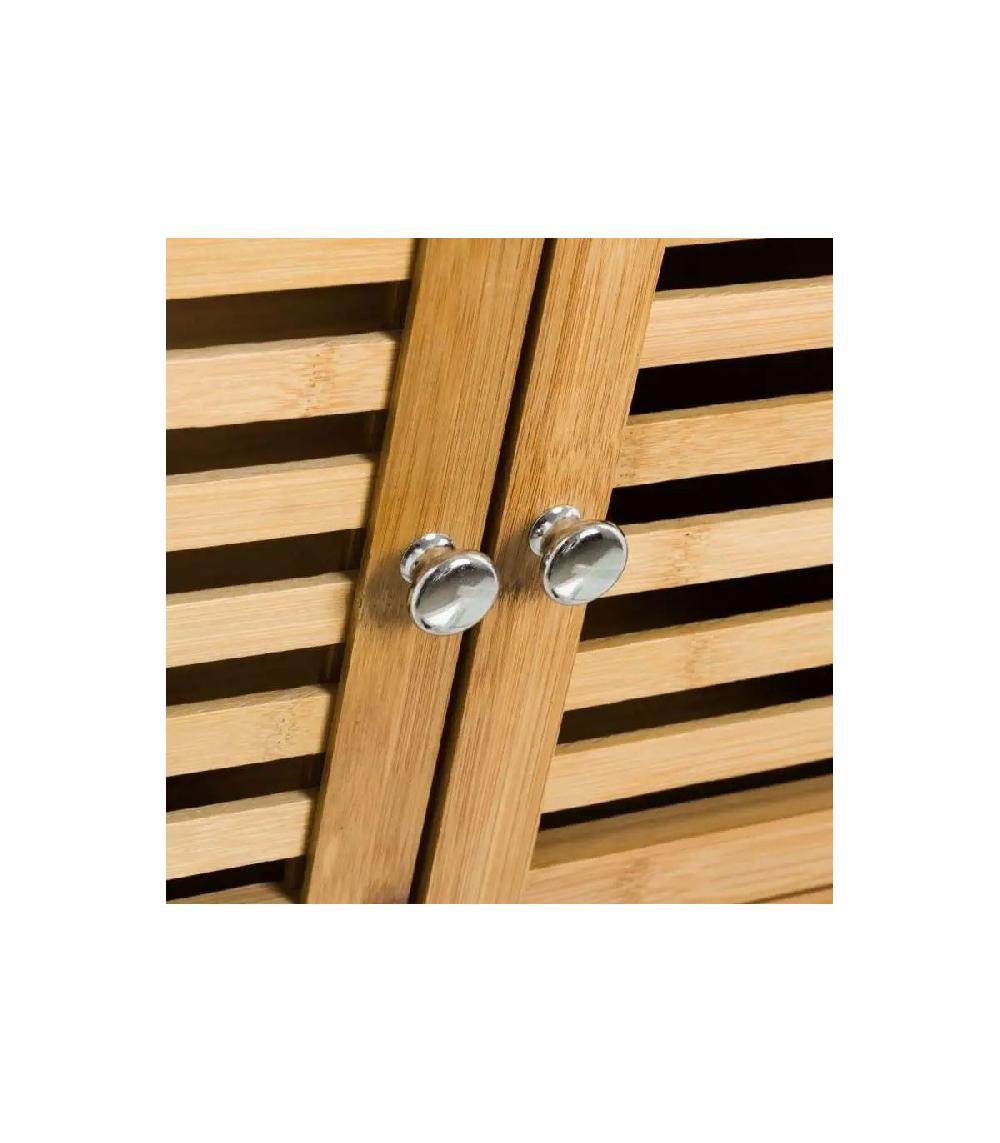 Wadiga Desserte De Cuisine Sur Roulettes En Bambou 2 Tiroirs + 1 Placard