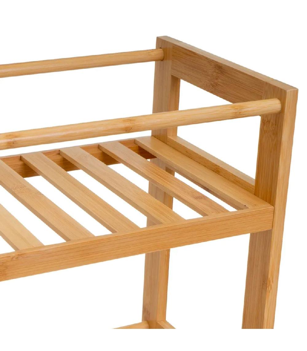 Wadiga Desserte De Cuisine Sur Roulettes En Bambou 44x20x75cm