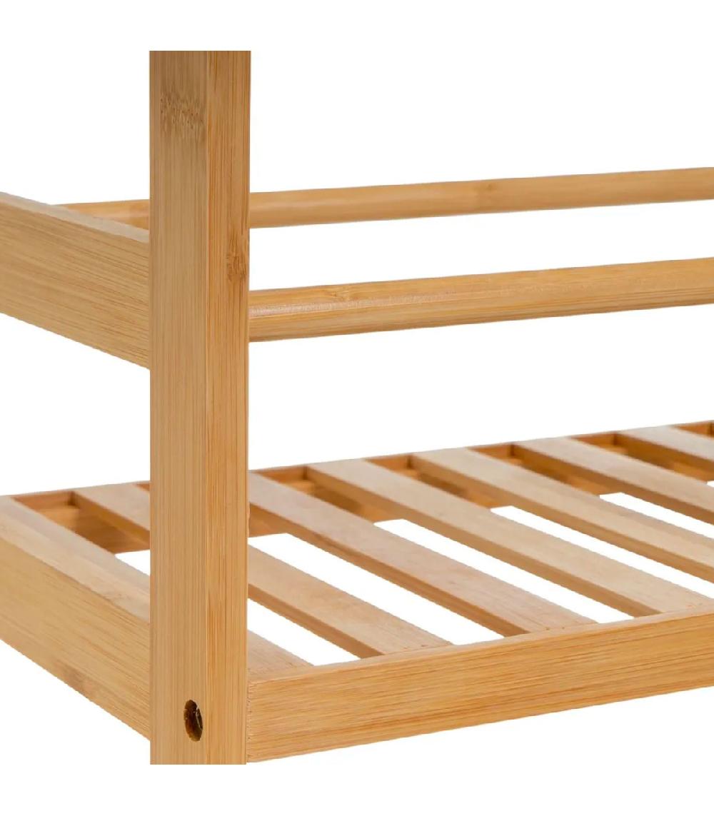 Wadiga Desserte De Cuisine Sur Roulettes En Bambou 44x20x75cm