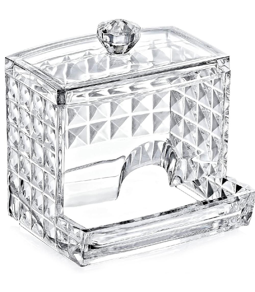 wadiga Distributeur coton-tiges transparent 9x7x10cm