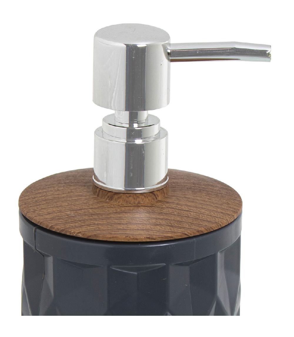 Wadiga Distributeur De Savon Acrylique Gris Et Bois 450ml
