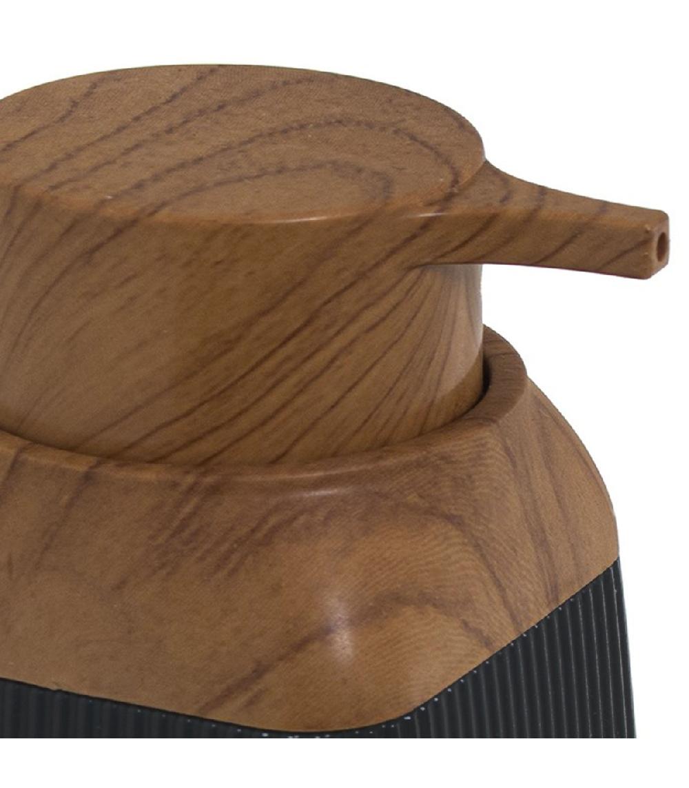 Wadiga Distributeur De Savon Acrylique Noir Et Bois 300ml