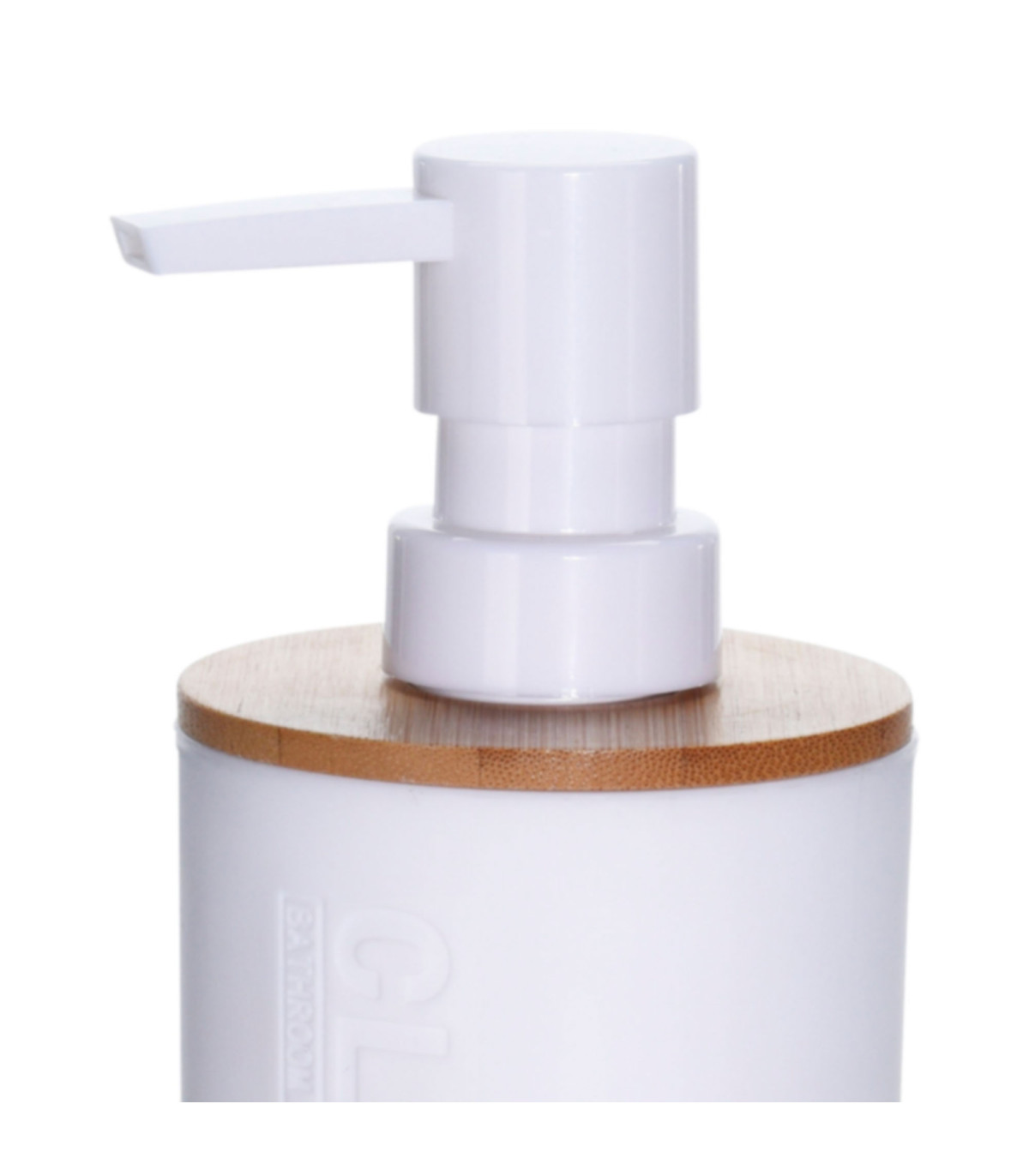 Wadiga Distributeur De Savon Blanc Et Bambou - 7x16cm