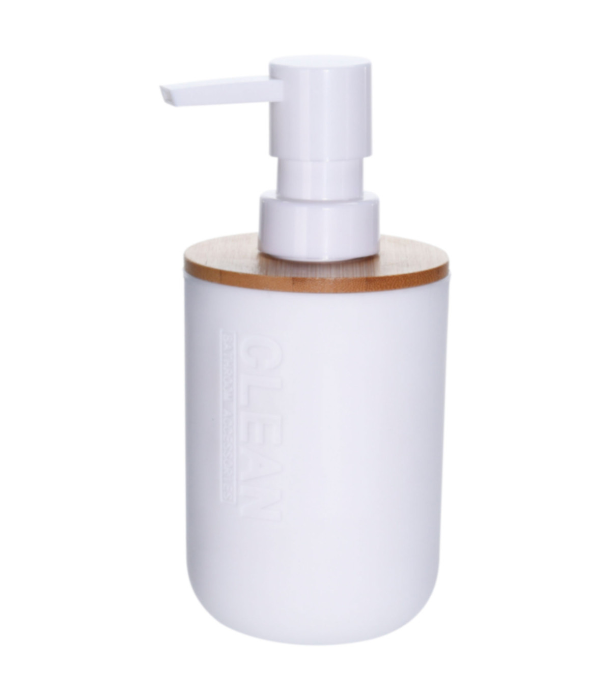 wadiga Distributeur de savon blanc et bambou - 7x16cm