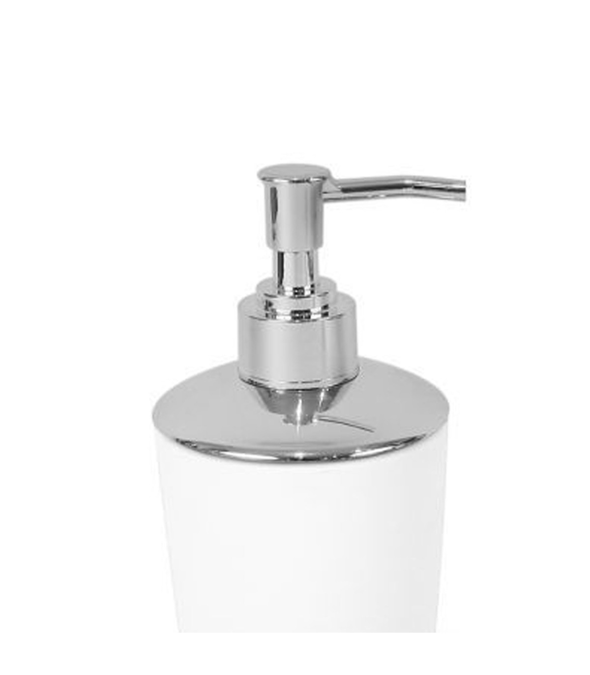 Wadiga Distributeur De Savon Blanc Et Chrome - 7.5x7.5x17cm