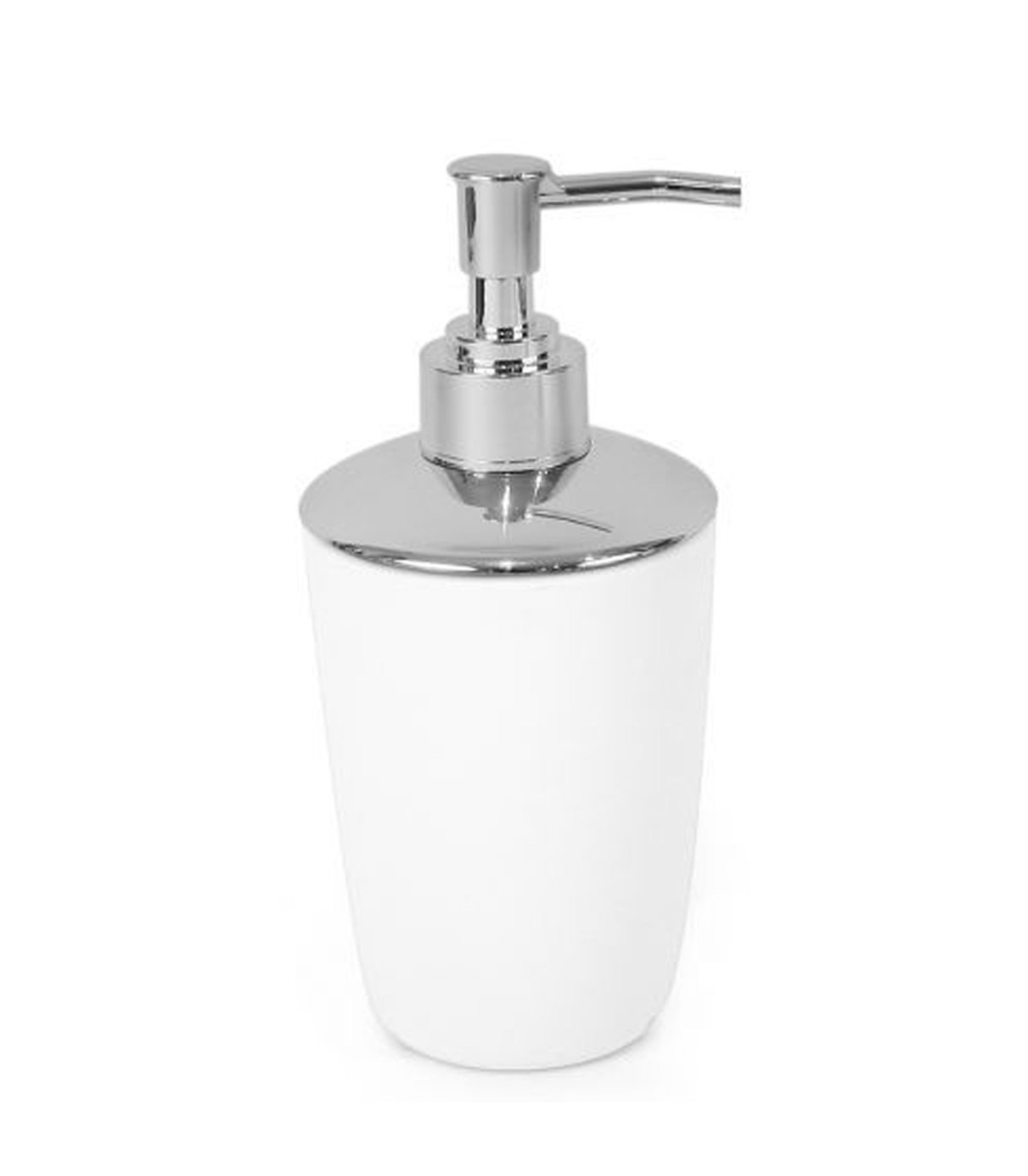 wadiga Distributeur de savon blanc et chrome - 7.5x7.5x17cm