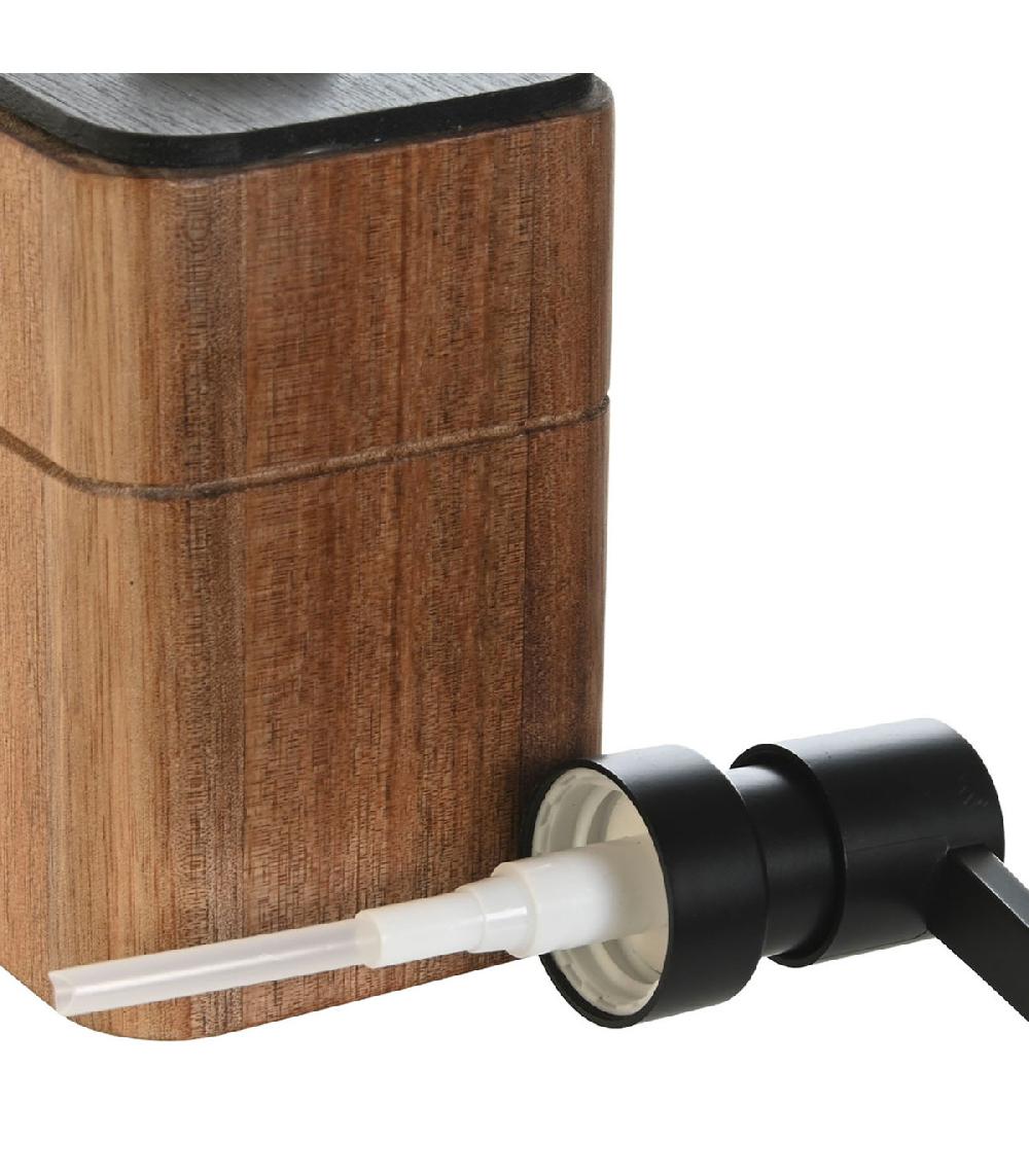 Wadiga Distributeur De Savon En Bois D'acacia 7.6x7.6x17.5cm