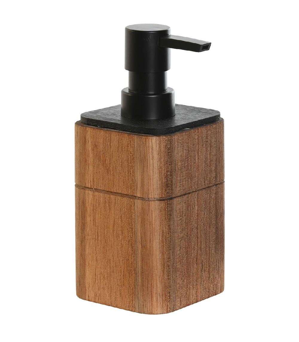 wadiga Distributeur de savon en bois d'acacia 7.6x7.6x17.5cm