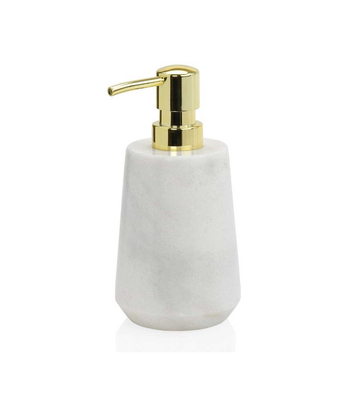 wadiga Distributeur de Savon en Marbre Blanc et Bec Doré