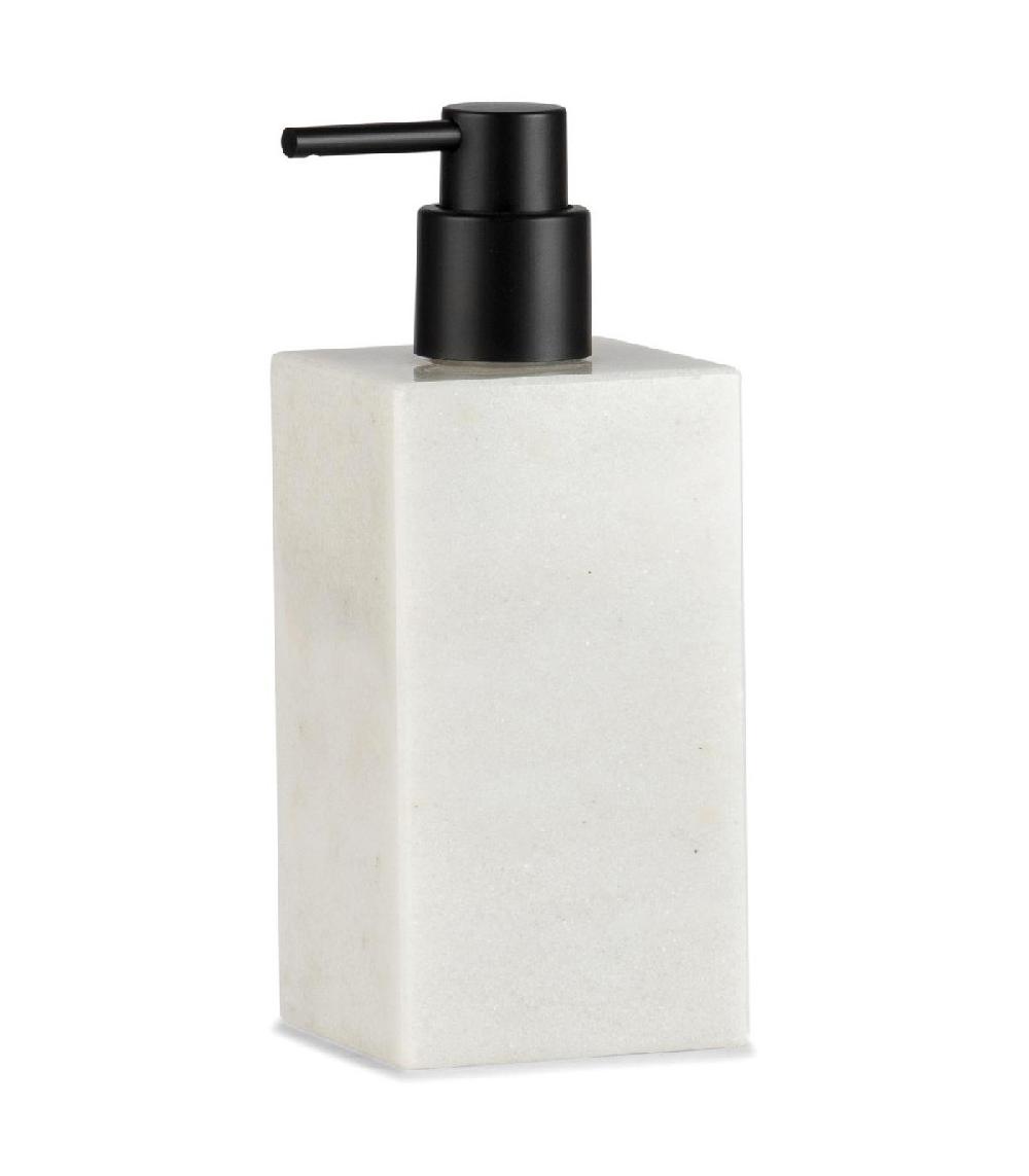 wadiga Distributeur de Savon en Marbre Blanc et Bec Verseur Noir