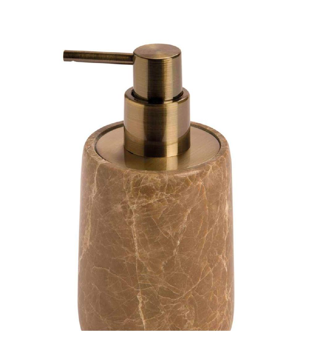 Wadiga Distributeur De Savon En Marbre Brun 8x8x16.5cm