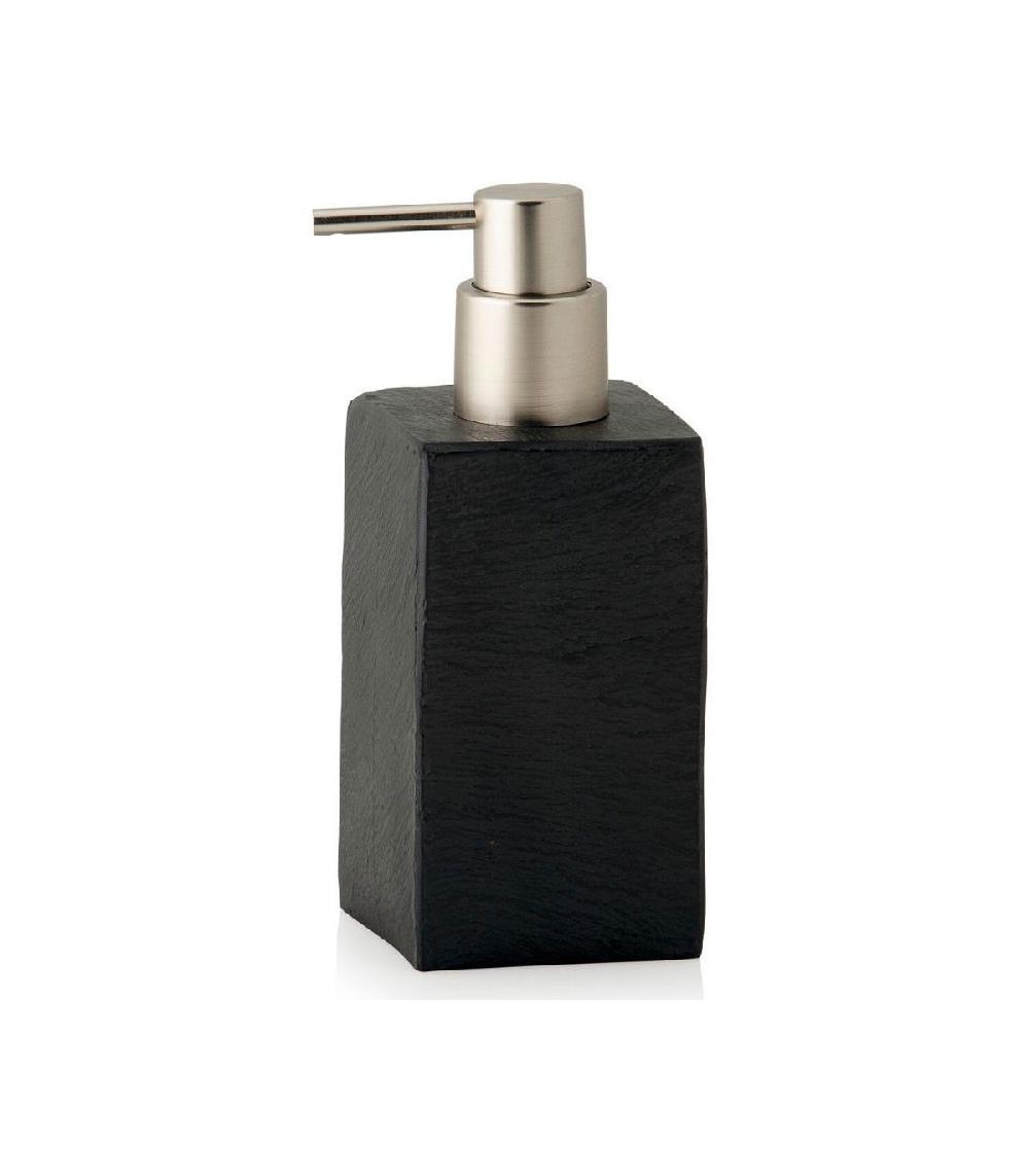 wadiga Distributeur de Savon en Polyrésine Noire Effet Ardoise