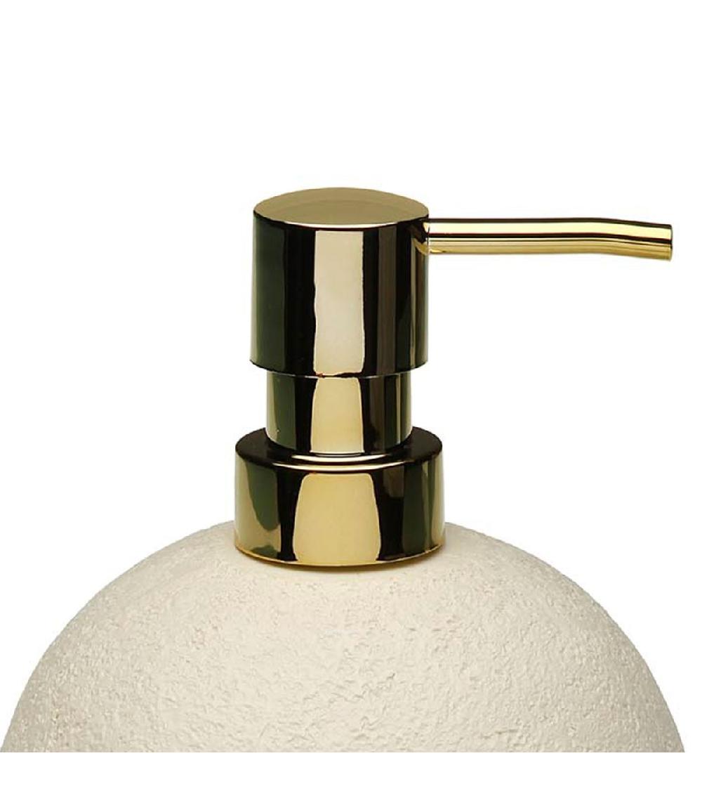 Wadiga Distributeur De Savon En Résine Beige Et Doré 7.5X7.5x10.5cm