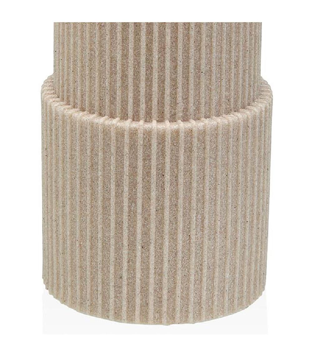 Wadiga Distributeur De Savon En Résine Beige Stries 7.5x7.5x10.5cm