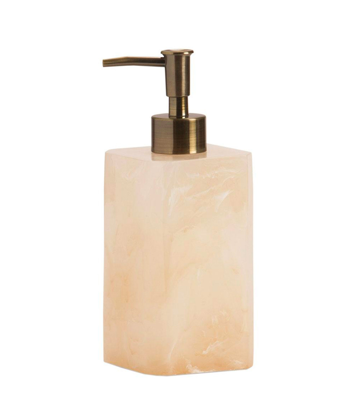 wadiga Distributeur de savon en résine effet nacre 7.5x7.5x19cm