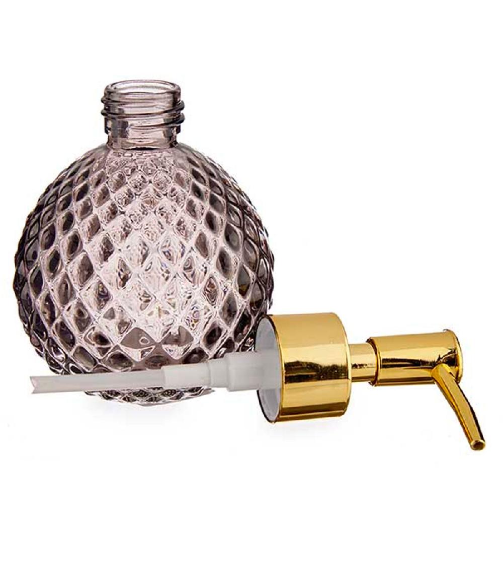 Wadiga Distributeur De Savon En Verre Gris Et Doré Boule 200ml