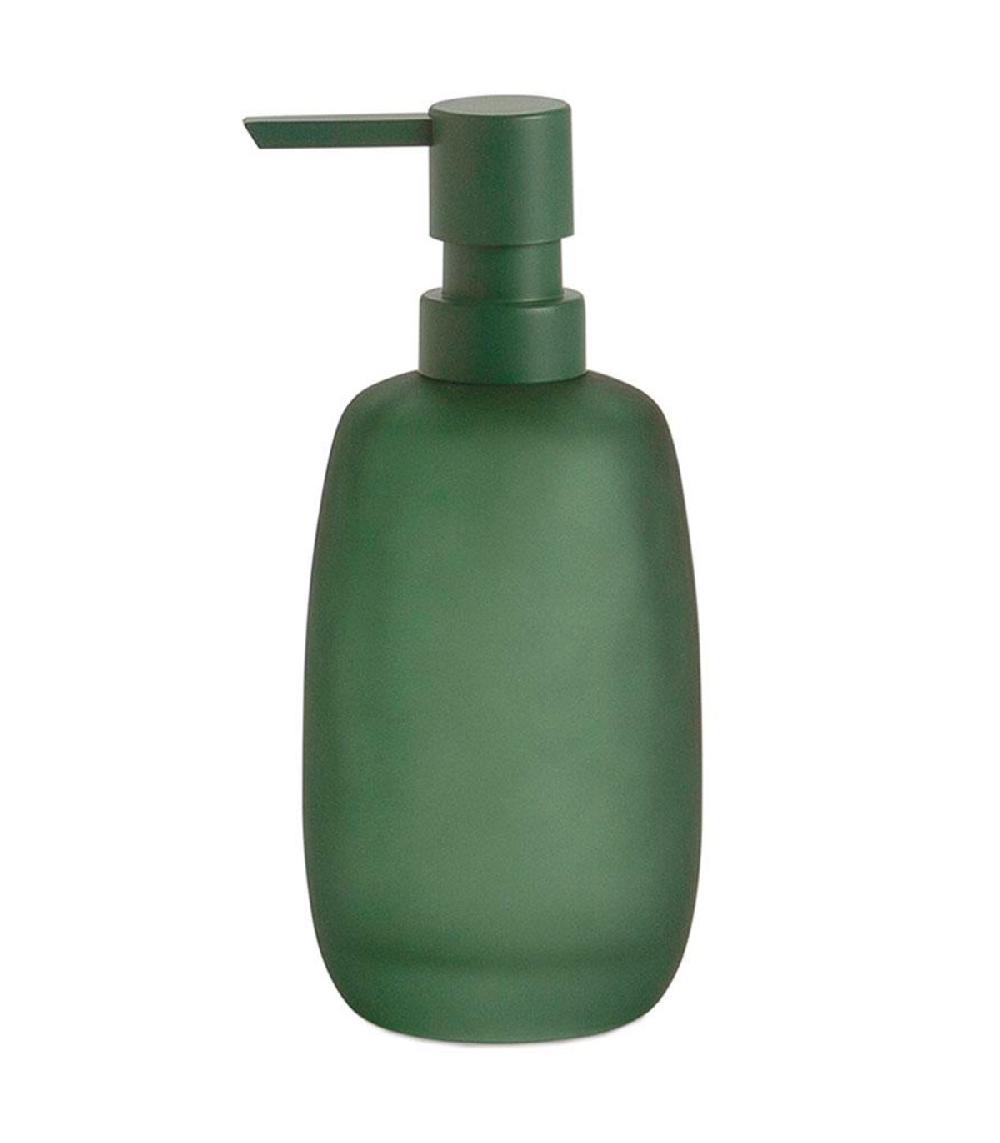 wadiga Distributeur de savon en verre vert mat 8x8x18cm