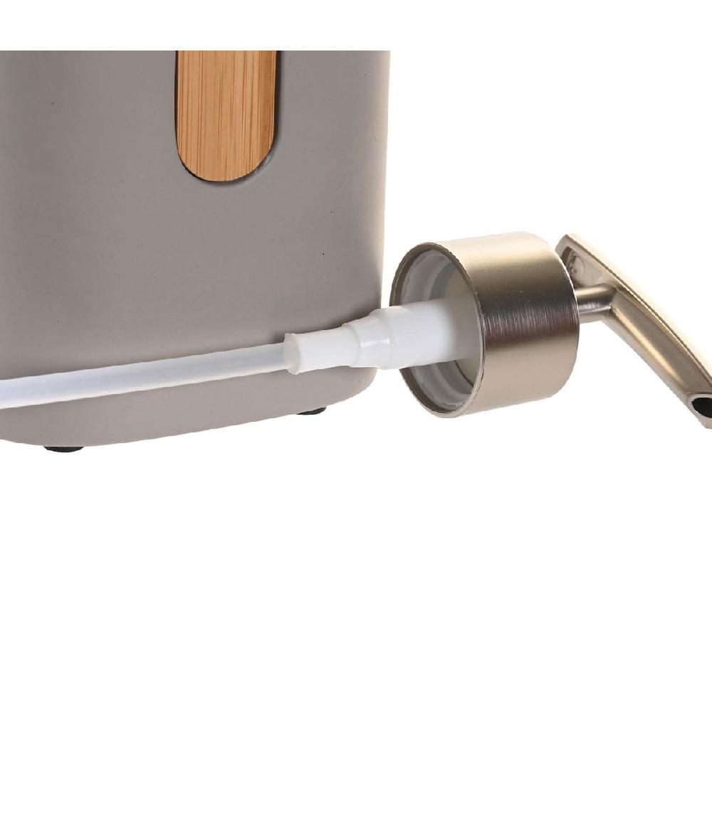 Wadiga Distributeur De Savon Gris Et Bambou 8.5x5x15cm